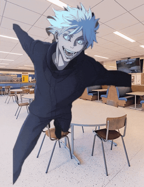 Gojo Trouble In The Library Meme GIF