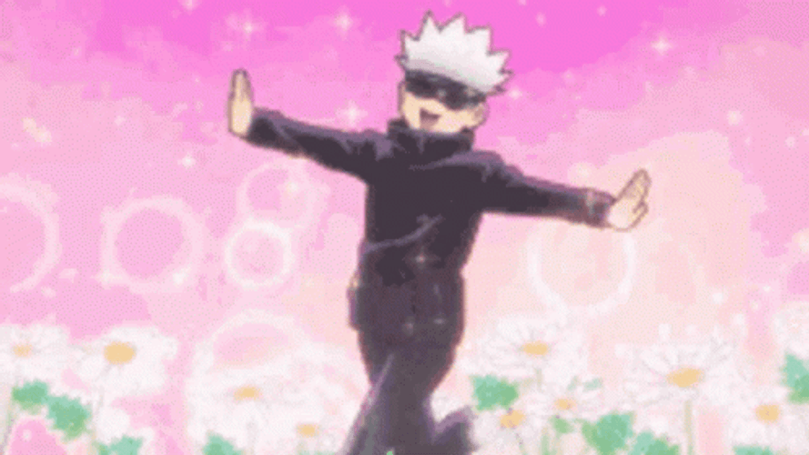 Gojo Walking On The Garden Meme GIF