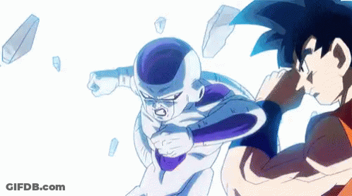 Goku And Frieza Fighting Dragon Ball Z GIF