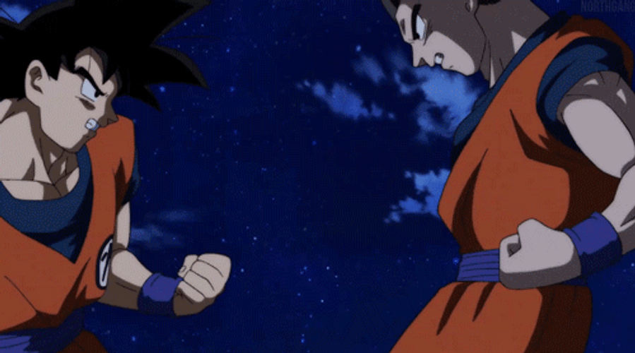 Goku And Gohan Fighting GIF