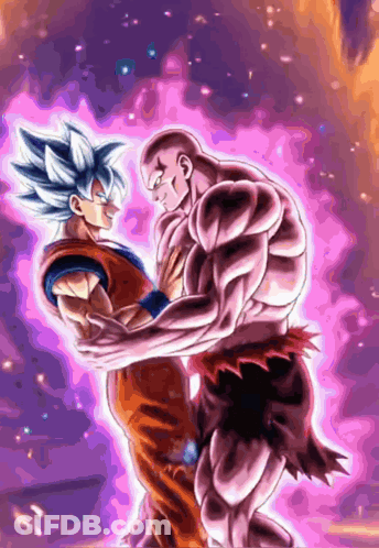 Goku And Jiren Standing Next To Each Other GIF
