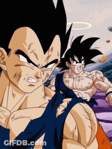 Goku And Vegeta Fighting GIF