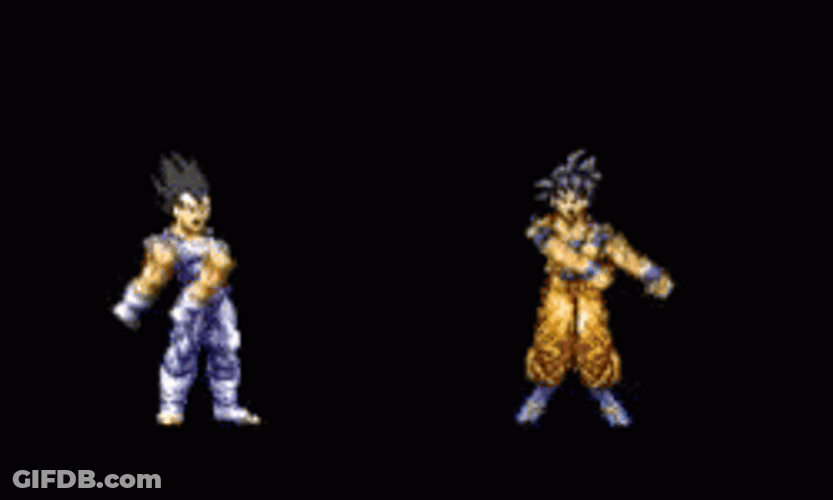 Goku And Vegeta Fusion In Darkness GIF
