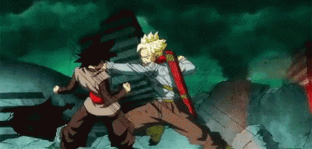 Goku Black And Trunks Fighting GIF