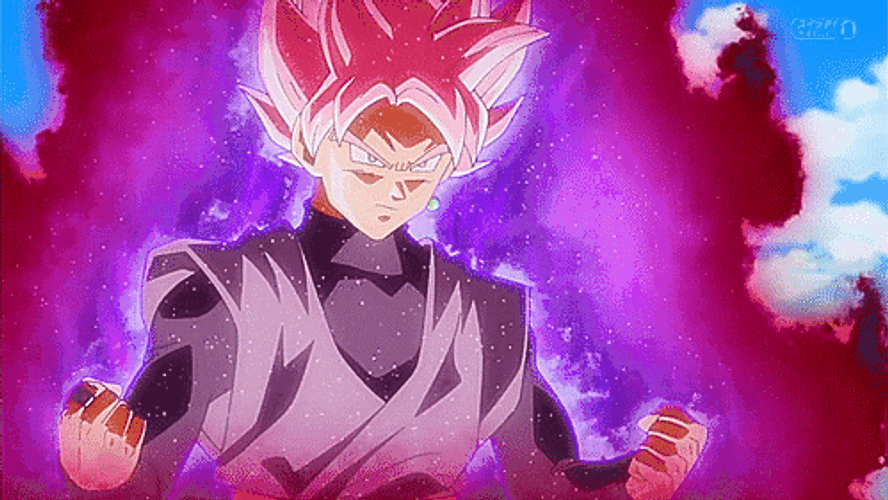 Goku Black Charging Super Saiyan GIF