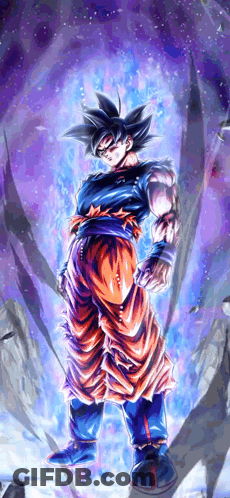 Goku Cartoon Painting Purple Background GIF