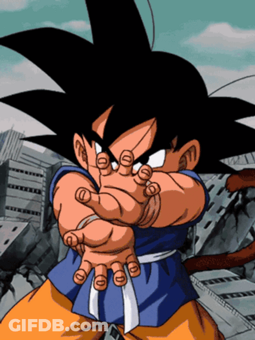 Goku Firing A Spirit Bomb GIF