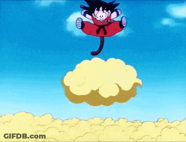 Goku Jumping In Flying Nimbus GIF