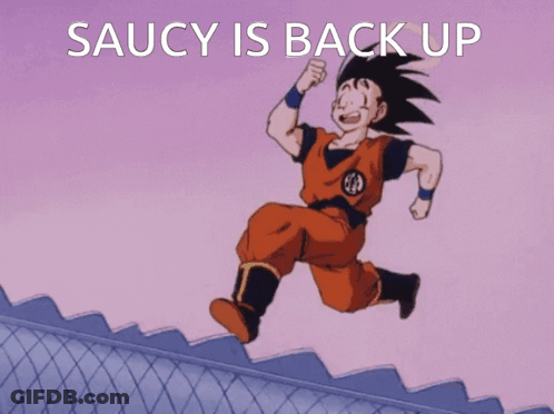 Goku Jumping Stairs Saucy Is Back Up GIF