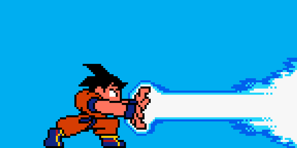 Goku Kamehameha Pixelated Art GIF
