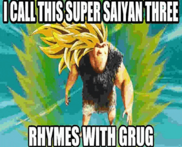 Goku Rhymes With Grug Meme GIF