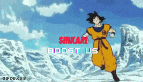 Goku Running Through Snowy Mountain Range GIF