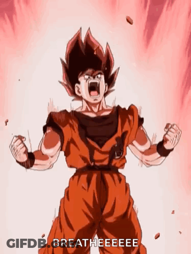 Goku Screaming With Fist In Air GIF