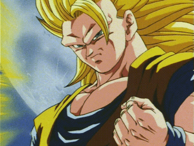 Goku Ssj3 Angry Eyes Clinched Fist GIF