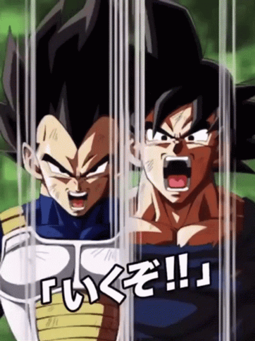 Goku Ssj4 And Vegeta Flare Up Power GIF