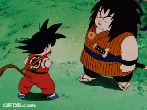 Goku Standing Next To Yaiba GIF
