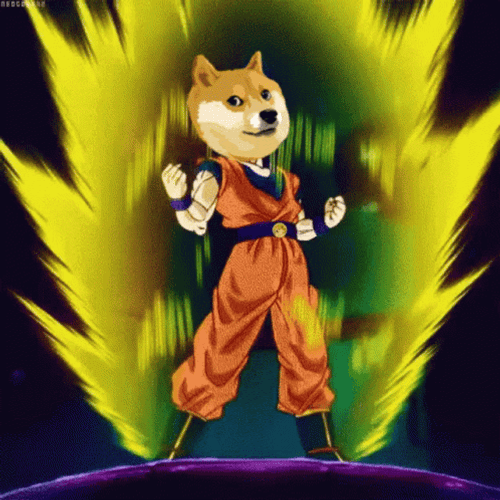 Goku Super Saiyan Meme Dog GIF