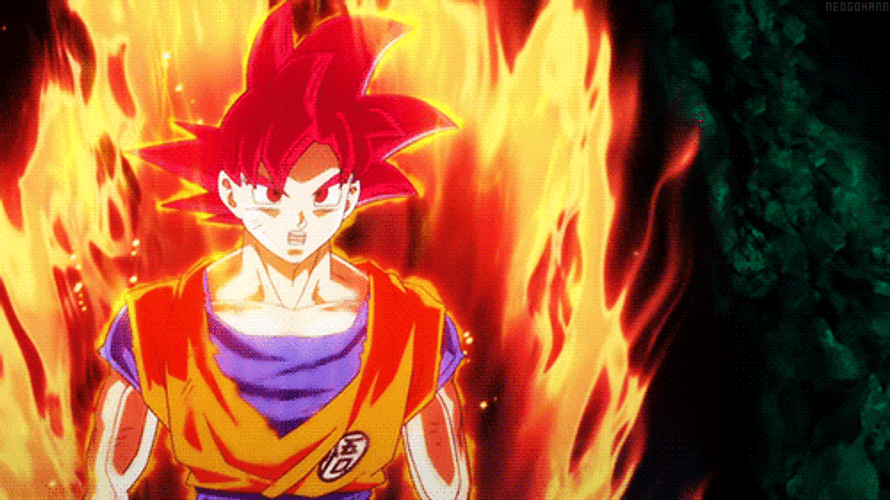Goku Super Saiyan Red Fire GIF