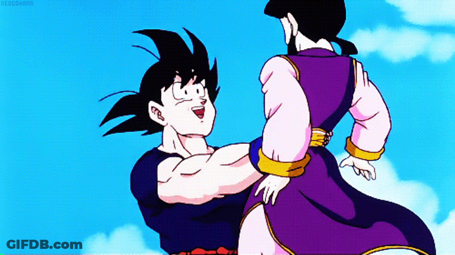 Goku Throwing Bulma Up On Air GIF