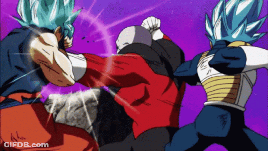 Goku Vs Jiren Evading Goku And Vegeta Attacks GIF