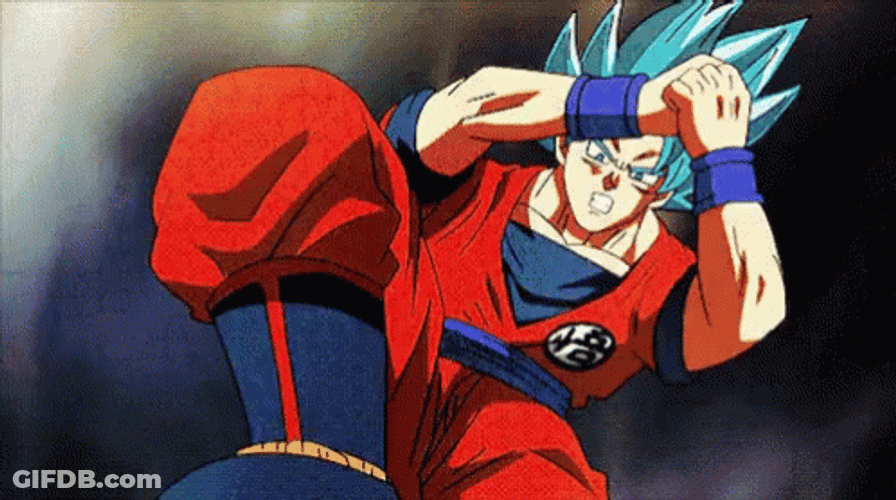 Goku Vs Jiren Goku Transforms Super Saiyan Blue GIF