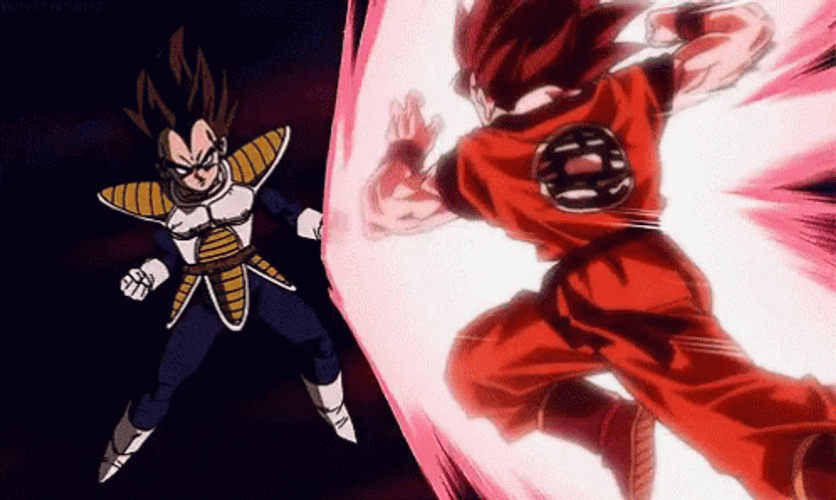 Goku Vs Vegeta Alternate Attack GIF