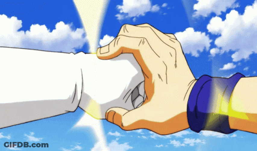 Goku Vs Vegeta Pushing GIF