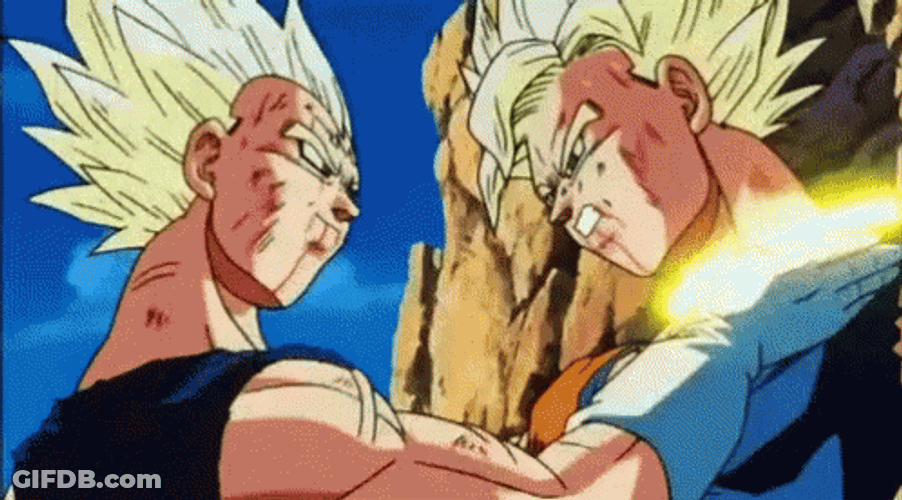 Goku Vs Vegeta Slapping Face GIF