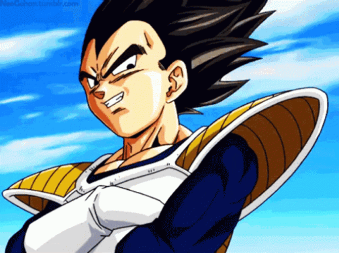 Goku Vs Vegeta Staring GIF
