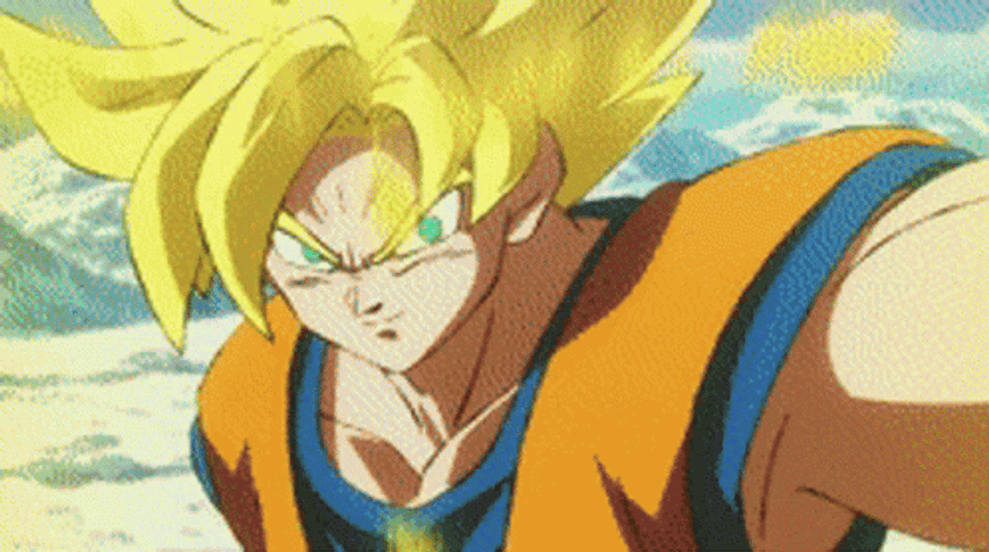 Goku Vs Vegeta Vs Broly GIF