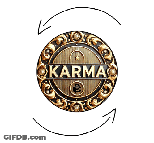 Gold And Black Circular Emblem With Karma GIF