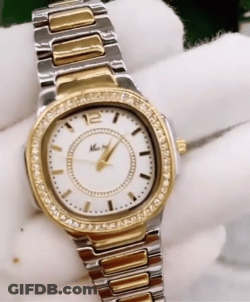 Gold And Silver Wrist Watch GIF