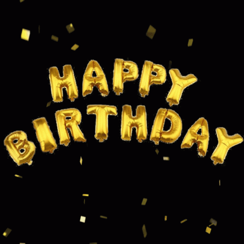 Gold Animated Happy Birthday GIF