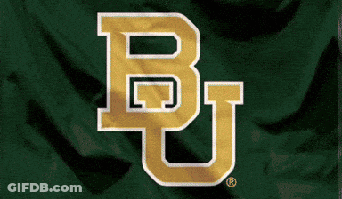 Gold B And U Logo On Green Background GIF