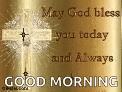 Gold Background Cross May God Bless You Today And Always GIF