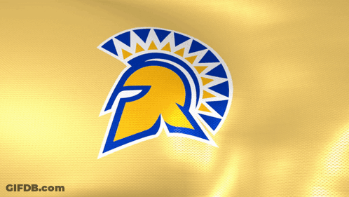 Gold Background With Blue And Yellow Spartan Helmet GIF