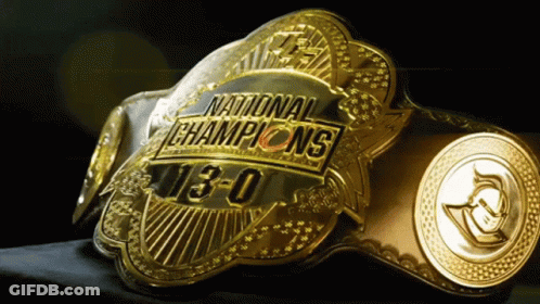 Gold Belt Saying National Champions 13 0 GIF