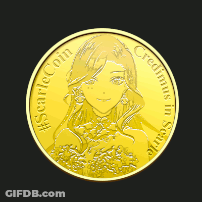 Gold Coin With Girl's Picture GIF