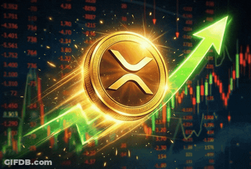 Gold Coin With Green Arrow Pointing Up GIF