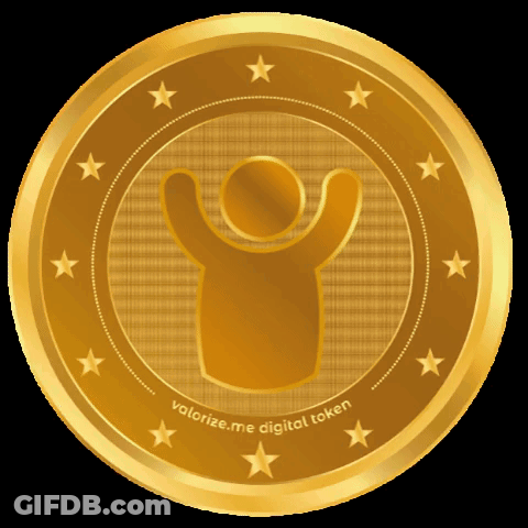 Gold Coin With Valorize.me Digital Token GIF