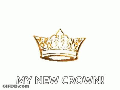 Gold Crown Saying My New Crown GIF