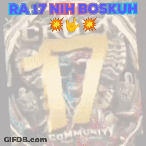 Gold Emblem With Skull And Number 17 GIF