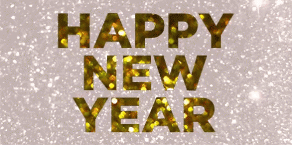 Gold Glitter Happy New Year GIF