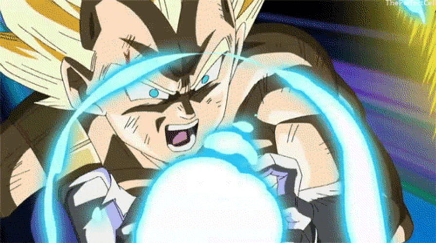 Gold Hair Vegeta Kamehameha Wave GIF