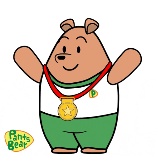 Gold Medal Pants Bear GIF