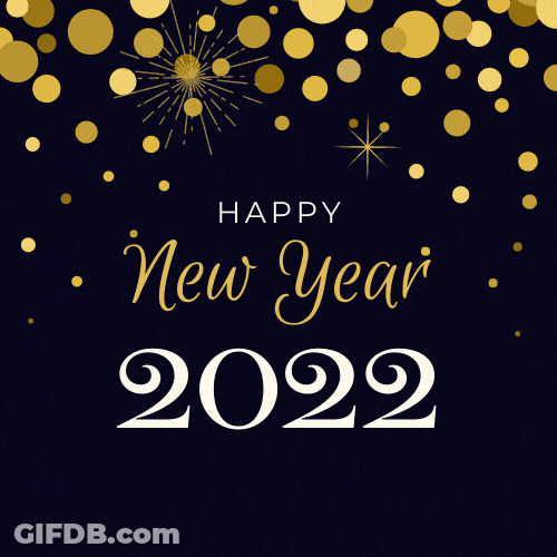 Gold Polka Dots Happy New Year 2022 GIF
