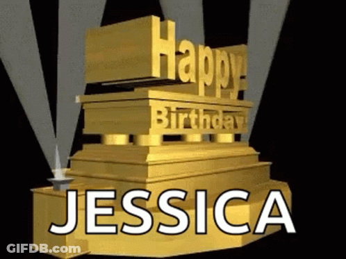 Gold Pyramid Saying Happy Birthday Jessica GIF