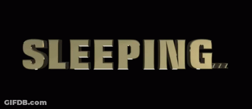 Gold Sleeping Word On Black Background GIF