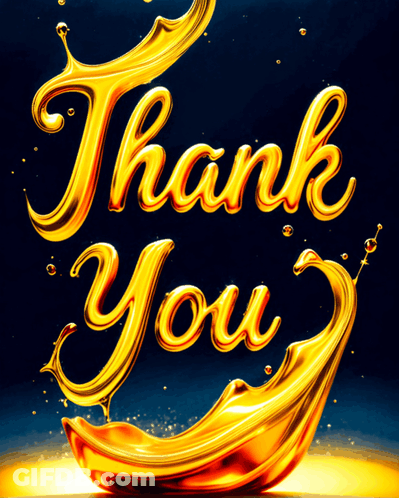 Gold Splash Saying Thank You GIF