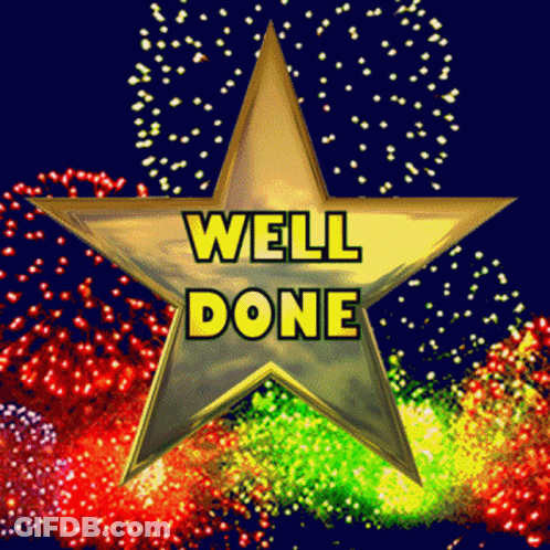 Gold Star Saying Well Done GIF